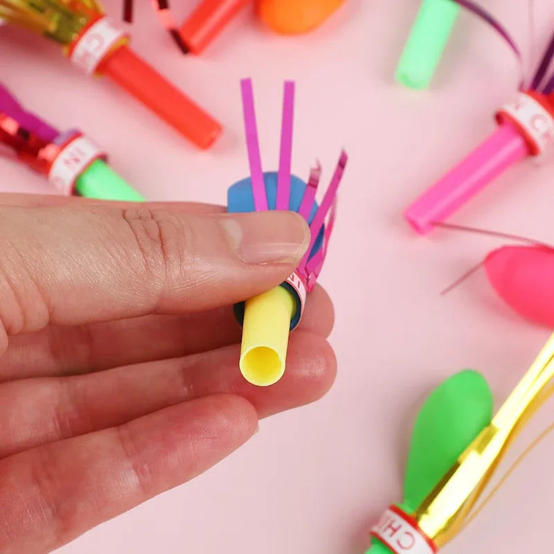 Mini Blow Out Whistles with Balloons | 30/100 Pcs Party Favors
