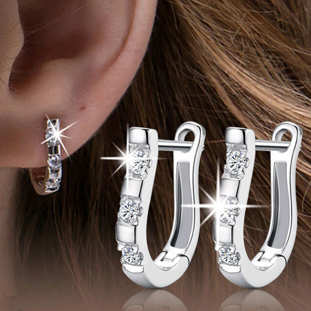 0.5ct Moissanite Stud Earrings for Women | 925 Sterling Silver Huggies
