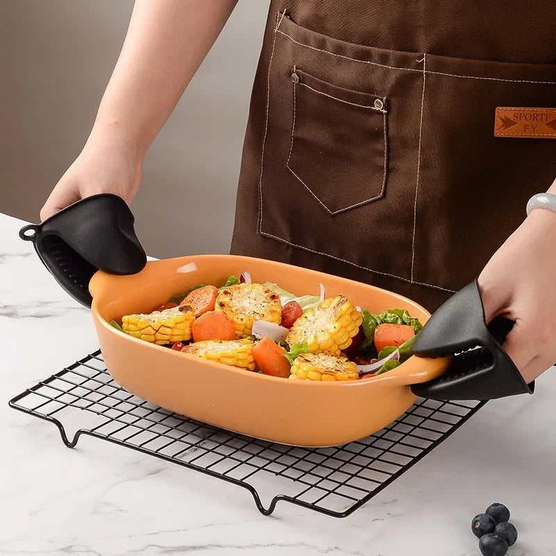 Silicone Heat Resistant Pinch Mitts | Anti Scalding Non Slip Oven Gloves for Cooking and Baking
