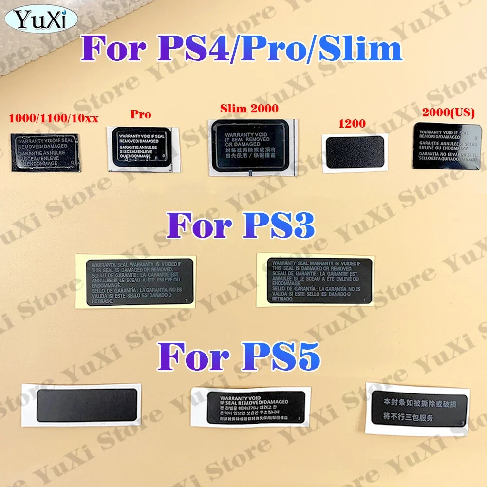 Console Seal Warranty Sticker Kit for PS4 Pro, PS4 Slim, PS5, PS3 | Game Console Label & Barcode Replacement Set