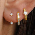 3PCS Shiny Crystal Huggie Hoop Earring Set | Fashion Cartilage Hoop Earrings for Women and Unisex