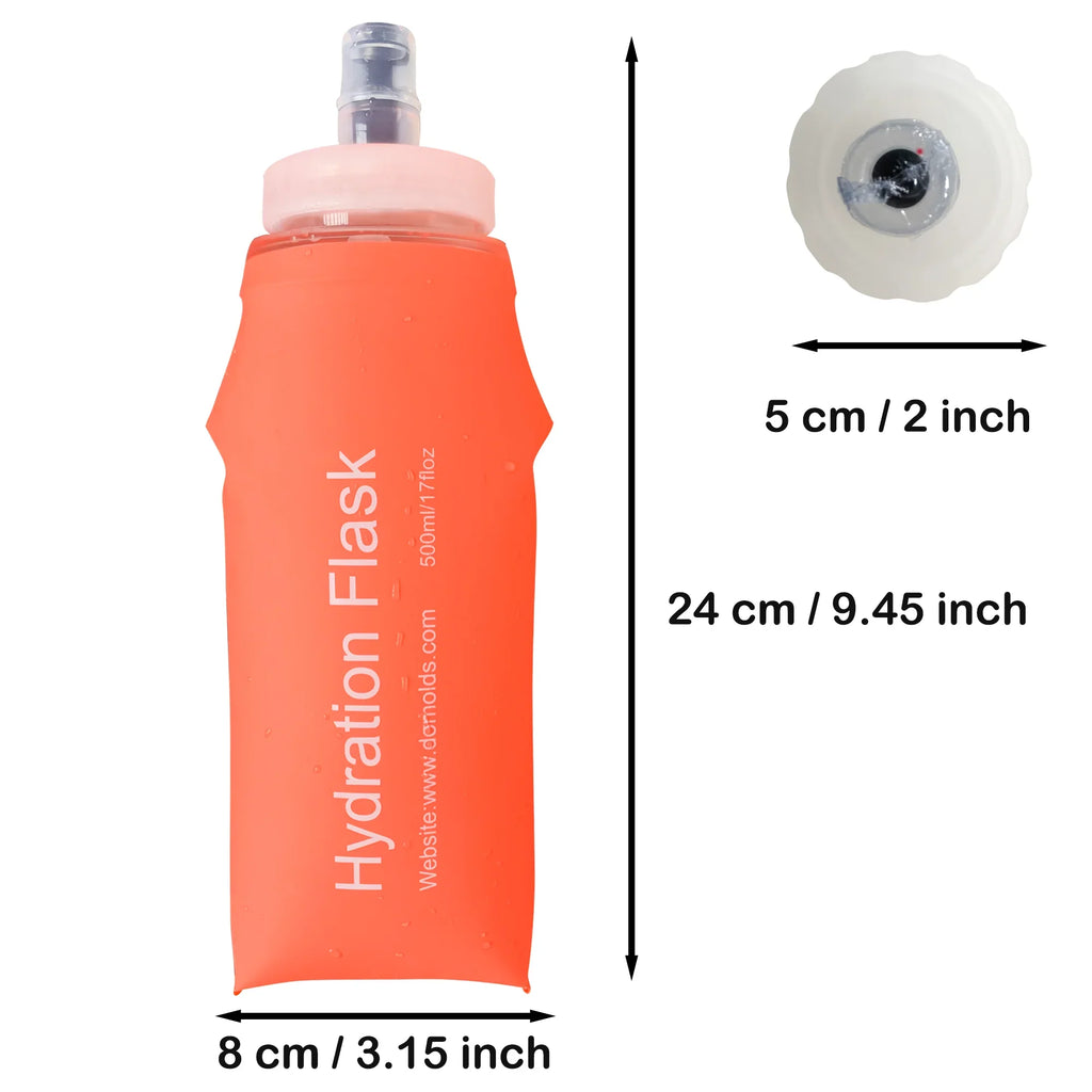 Folding Soft Flask Water Bottle | TPU Outdoor Sport Bottle for Running Camping Hiking