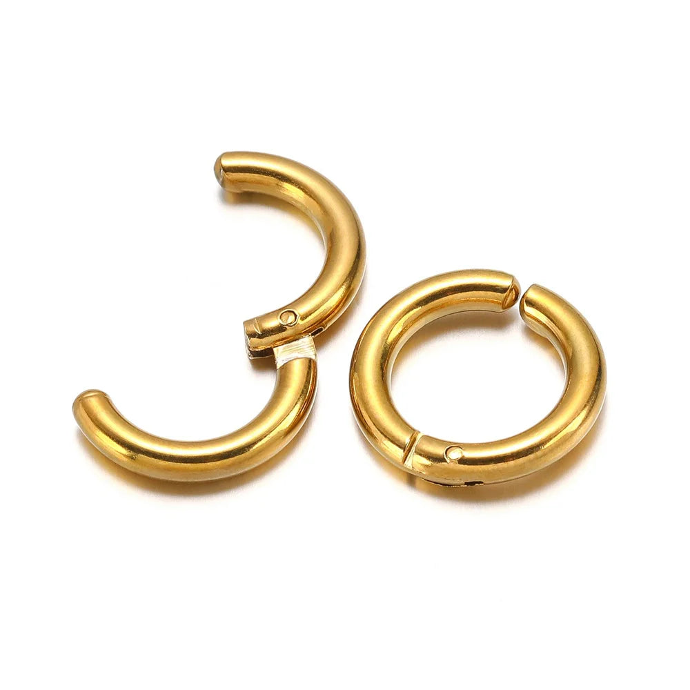 6 Pairs Stainless Steel Clip On Earrings for Women Men | Non Piercing Round Hoop Ear Cuffs