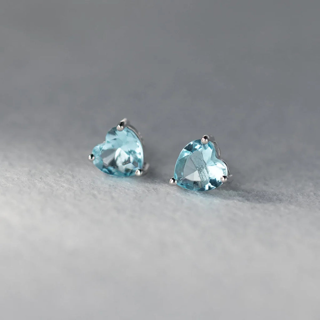 925 Sterling Silver Heart Zircon Stud Earrings | Luxury Jewelry for Women
