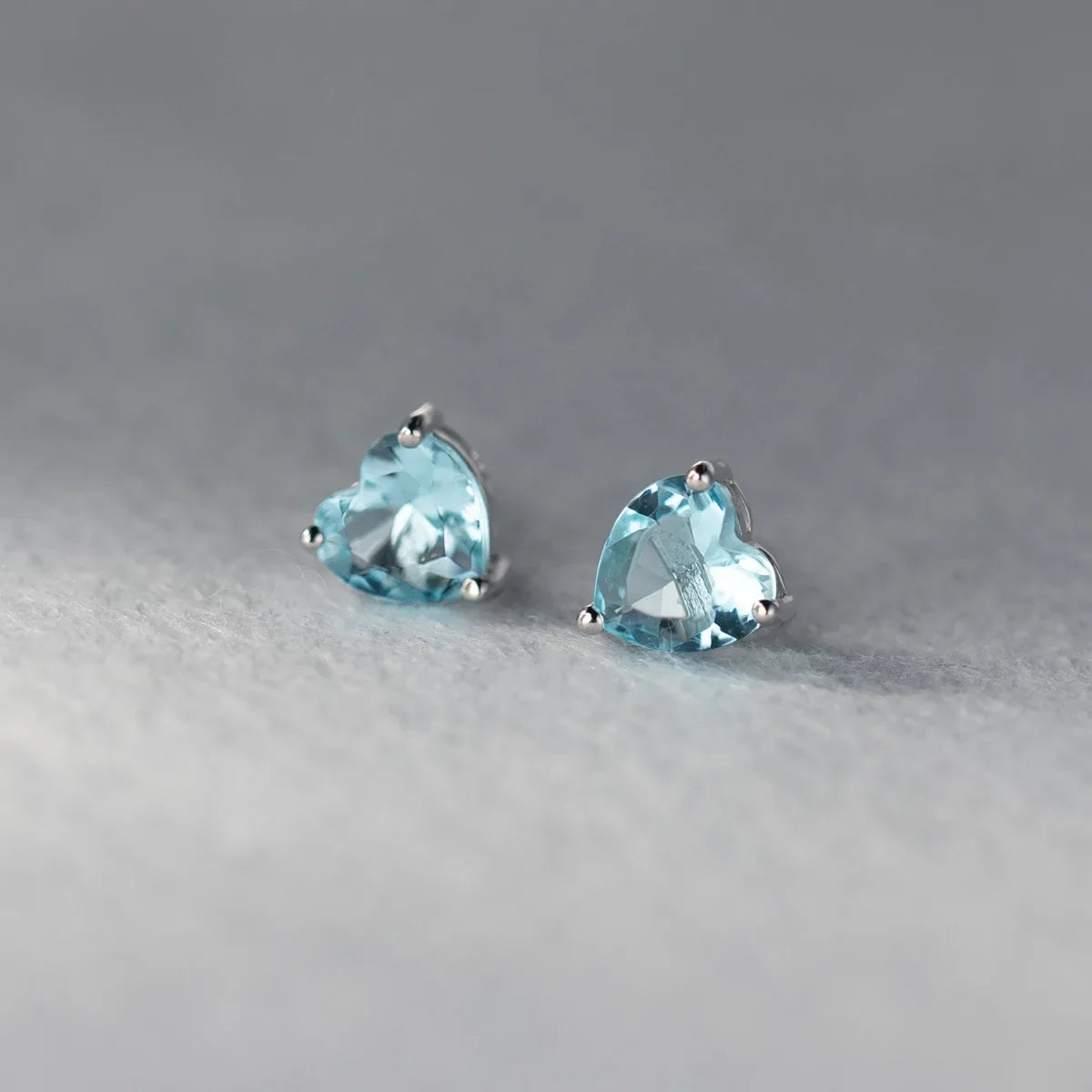 925 Sterling Silver Heart Zircon Stud Earrings | Luxury Jewelry for Women