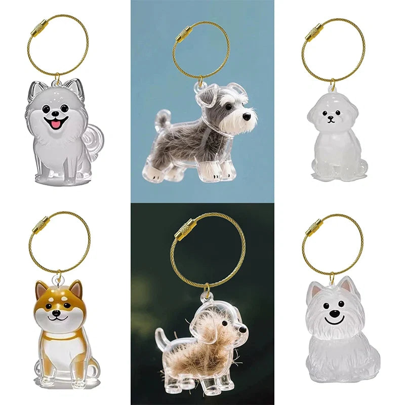 Memory Capsule Keychain | Pet Hair Keepsake Pendant for Dog Lovers