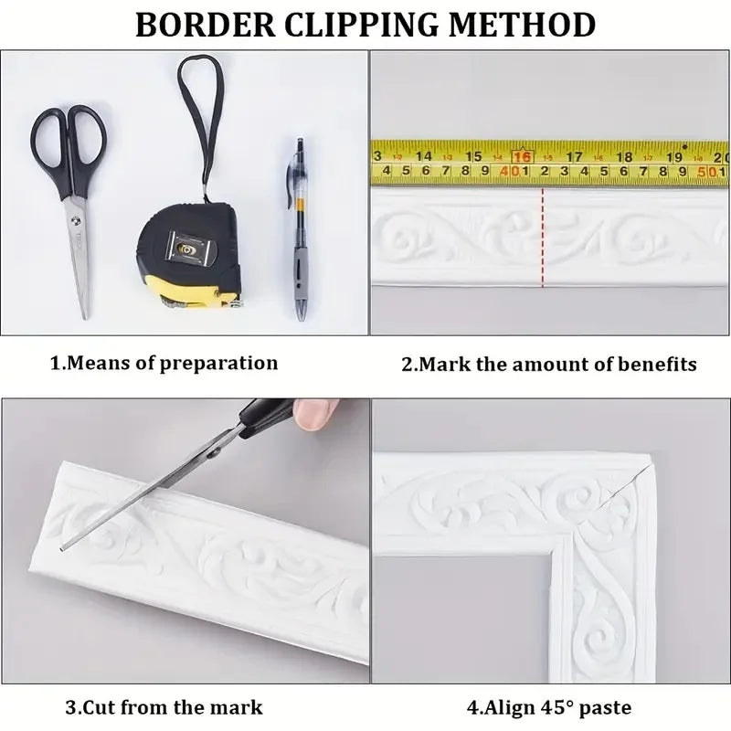 1Pc 230x6cm Fashion Self Adhesive Wall Sticker | Waterproof Thickened Border Strip