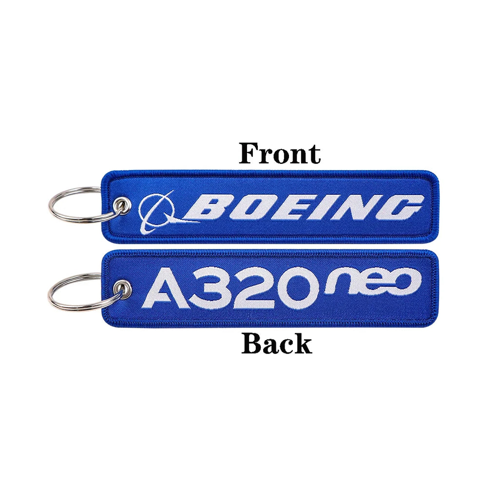 Airline Embroidery Key Fob | Stylish Keychain for Bags and Backpacks