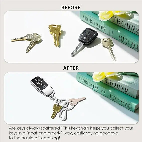 Metal Keychain Clip Hook Keyring | Double Loop Key Holder for Car Keys