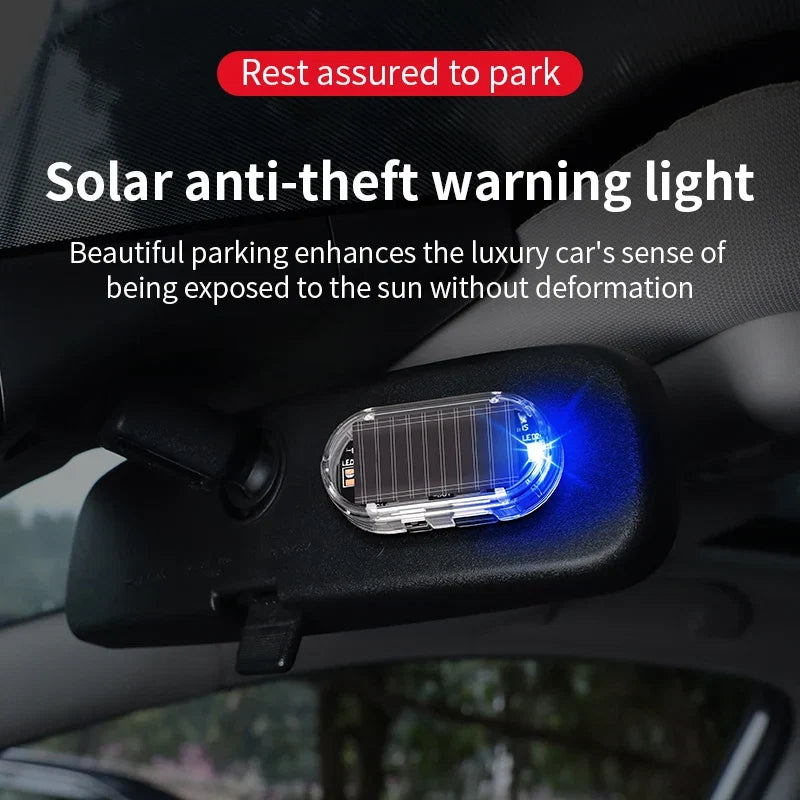 Solar Powered Car Warning Flashing Light | Interior LED Decorative Light
