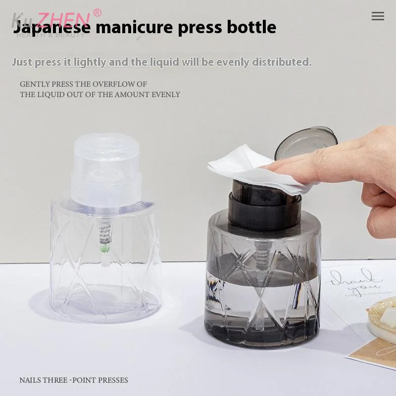 Refillable Nail Polish Remover Pump Bottle | Lockable Empty Dispenser for Manicure