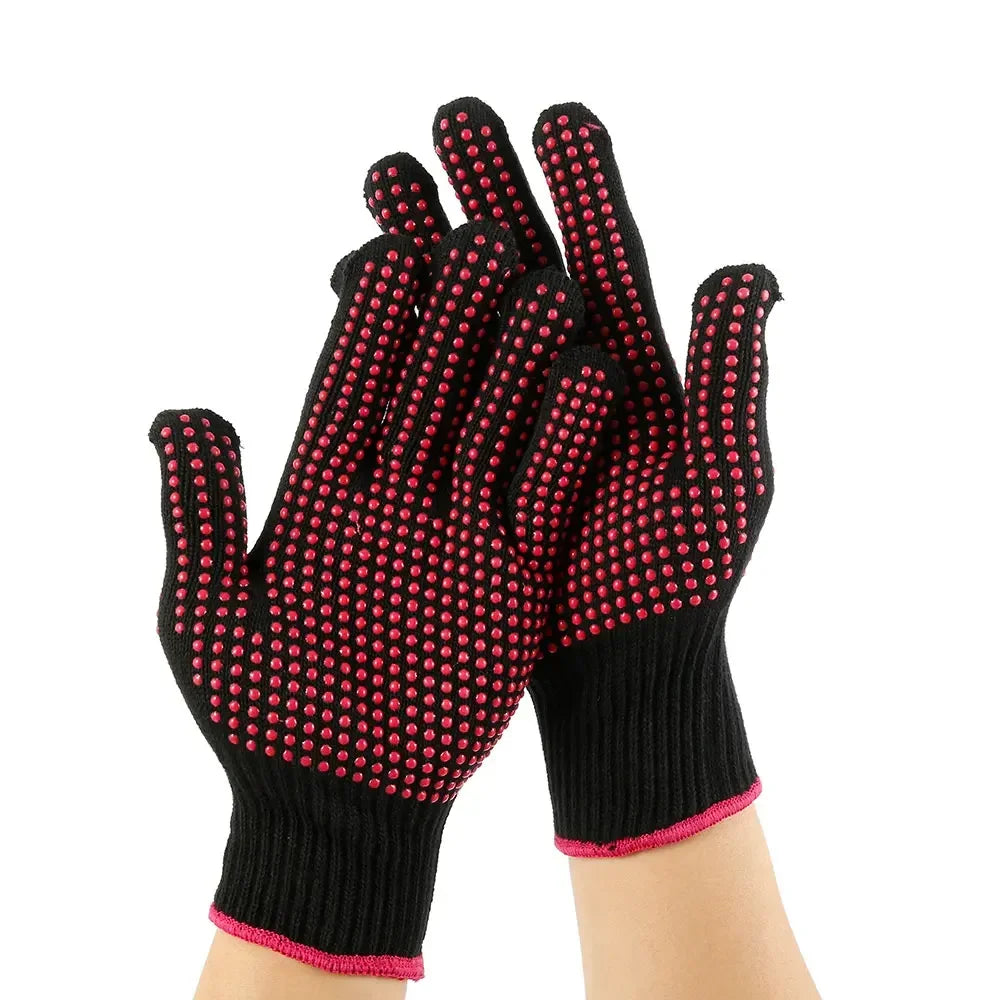 1 Pair Heat Resistant Oven Gloves | Cut Resistant Non Slip Silicone BBQ Gloves for Kitchen and Grill