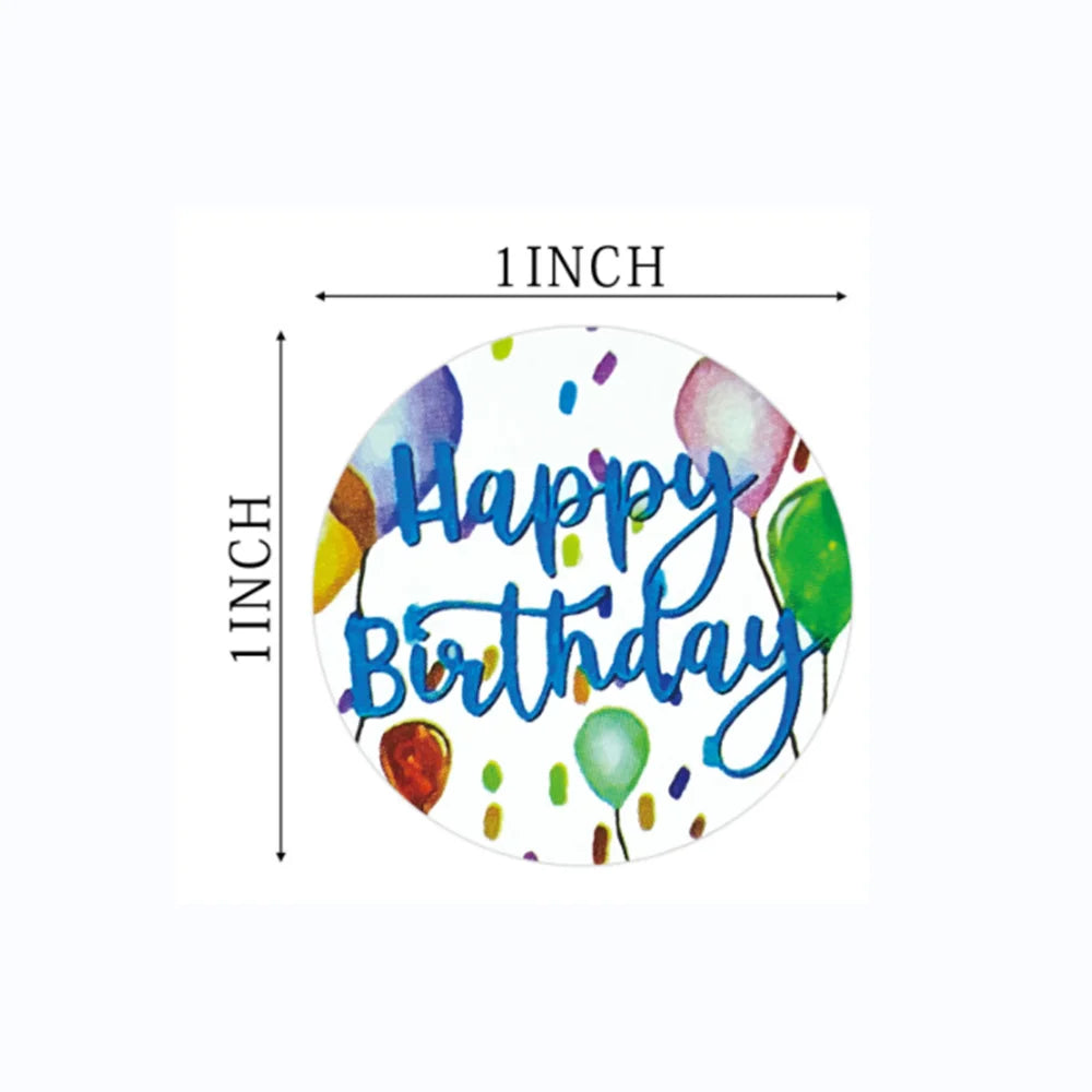 Happy Birthday Roll Stickers | Fun Party Decals for Cards and Gifts