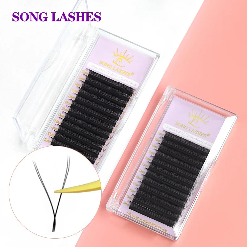 Professional Y Shape Eyelash Extensions | Premade Fans for Salon Use