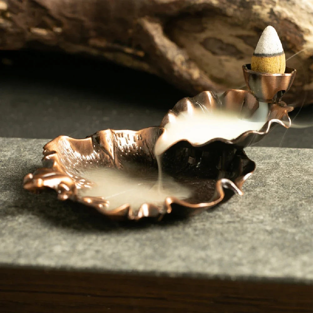 Backflow Incense Waterfall Burner | Metal Frog and Fish Aromatherapy Decor
