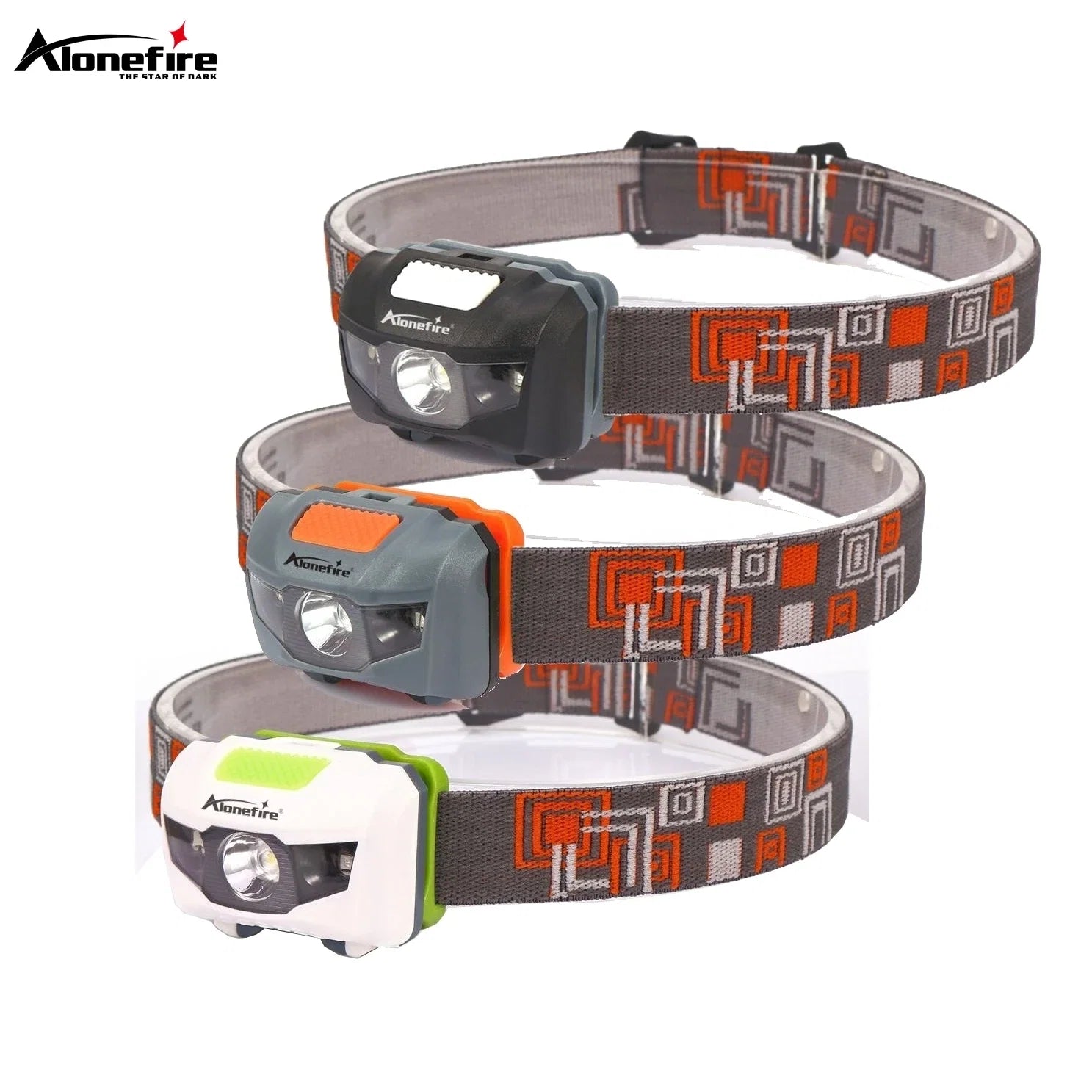 Alonefire HP30 3W LED Headlamp | White and Red Strobe Light for Outdoor Adventures