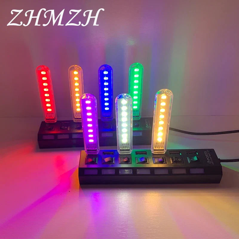 Mini USB LED Desk Lamp | 8 Color Night Light with Eye Protection