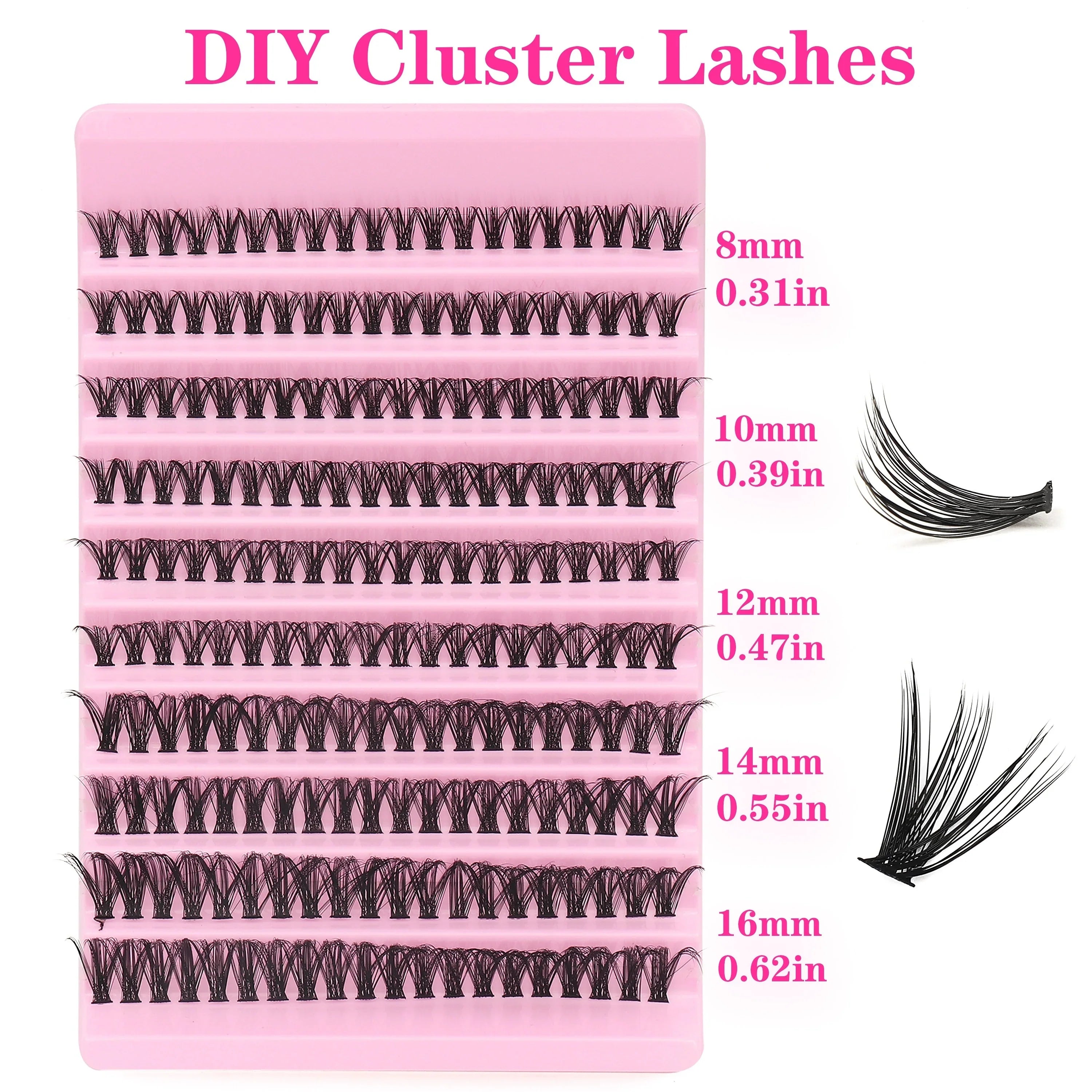 D-Curl Cluster Lashes Kit 200Pcs | DIY Natural Lash Extensions