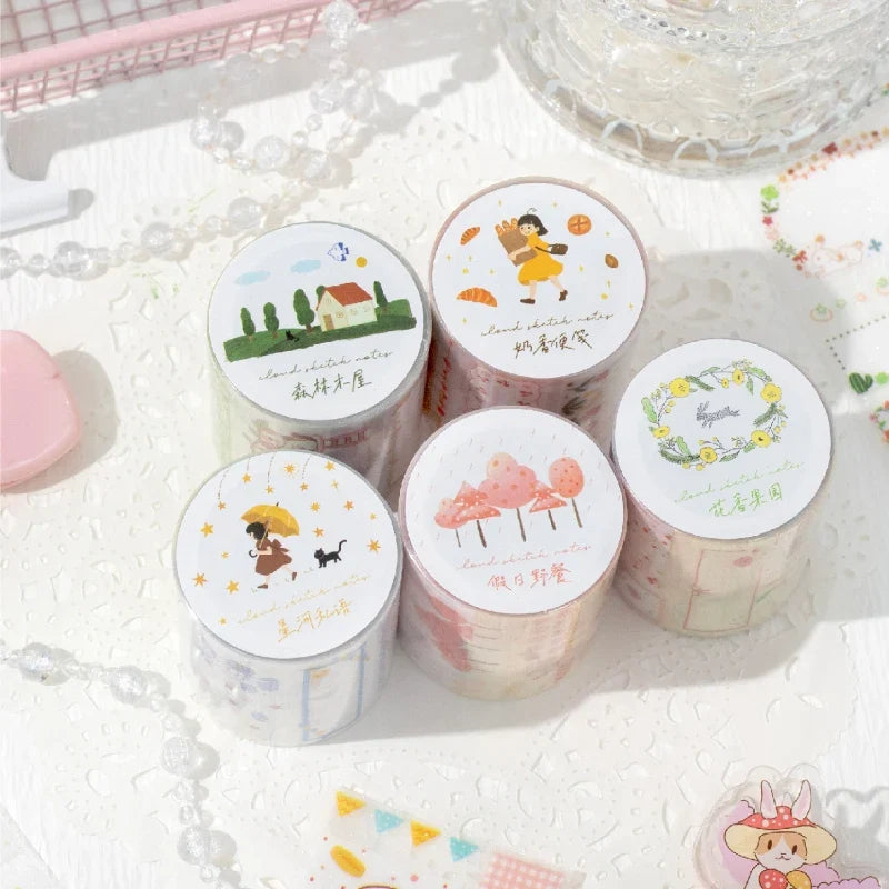 Decorative Masking Tape Roll for Junk Journal, Kraft Cards, and DIY Collage Projects