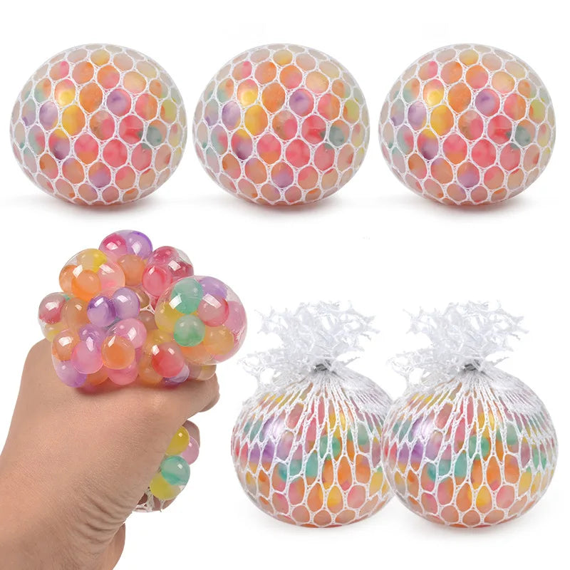 Rainbow Bead Stress Ball | Sensory Fidget Toy for Focus and Relaxation