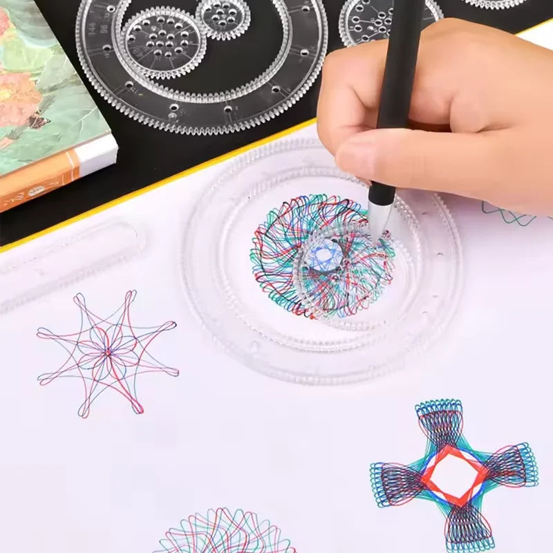 Spirograph Drawing Stencils Set | Creative Gears Geometry Art Kit for Kids