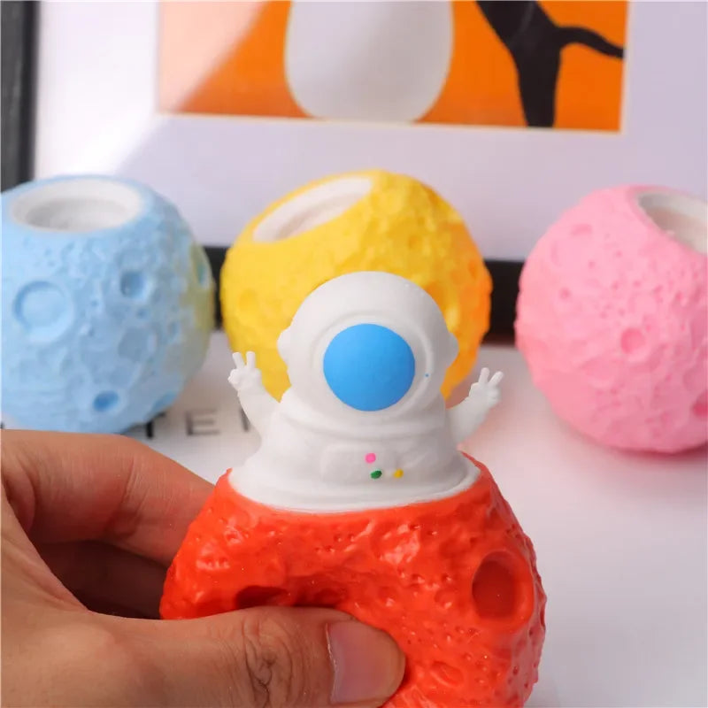 Astronaut Planet TPR Stress Relief Squeeze Toy | Sensory Pop Fidget for Adults and Kids
