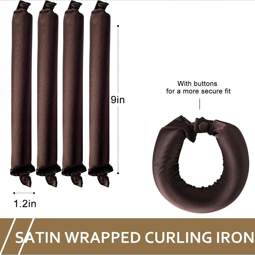 Satin Heatless Curling Rod Headband Set | No Heat Hair Curlers for Overnight Lazy Curls