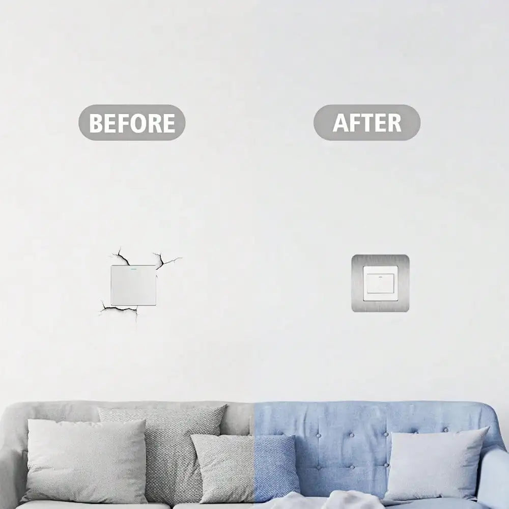 Square Switch Wall Sticker | Pre-stuck Decorative Switch Cover, 14.6x14.6cm