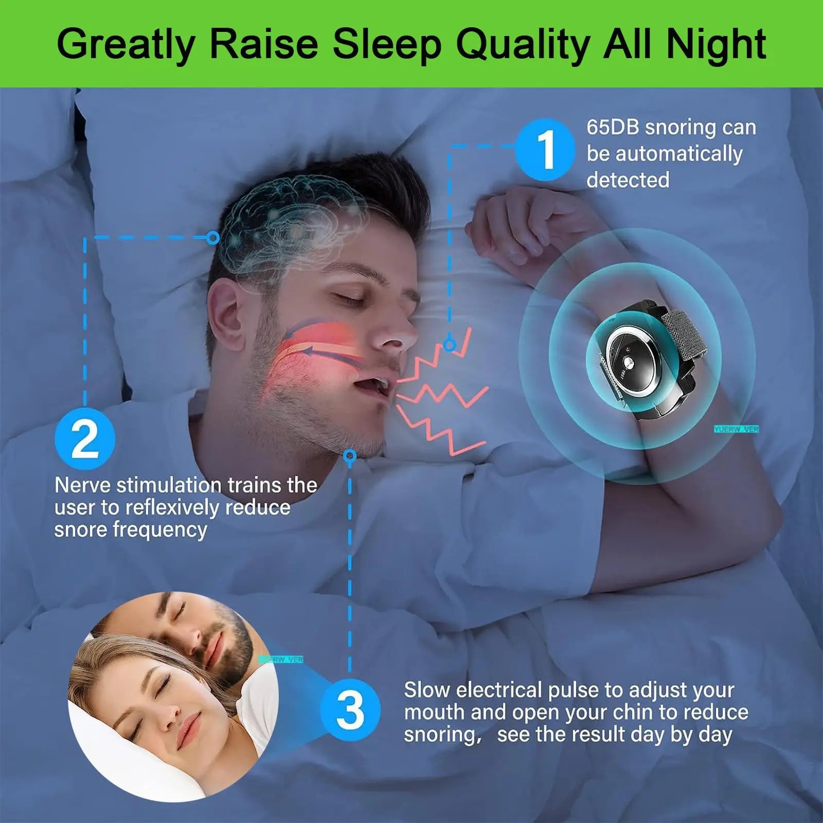 Anti Snore Wristband | Smart Sleep Aid with Biosensor