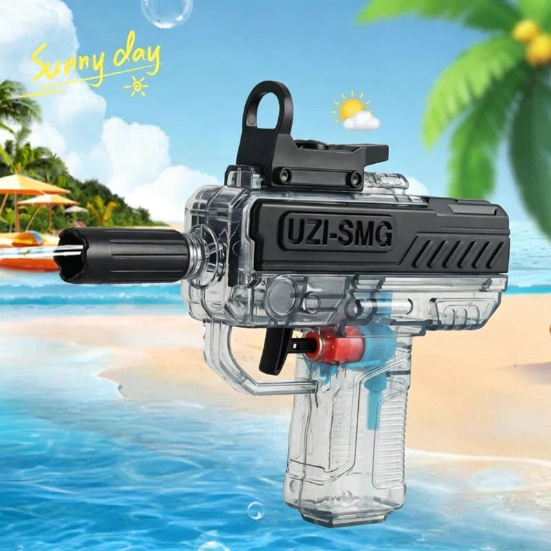Water Gun Transparent Manual Squirt Gun Mini Water Blaster Summer Outdoor Pool Beach Party Toy for Kids Adults Birthday Gift