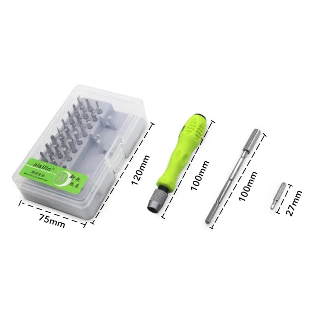 32 In 1 Multifunction Screwdriver Kit with Extension Rod | Manual Precision Tool Set for Electronics