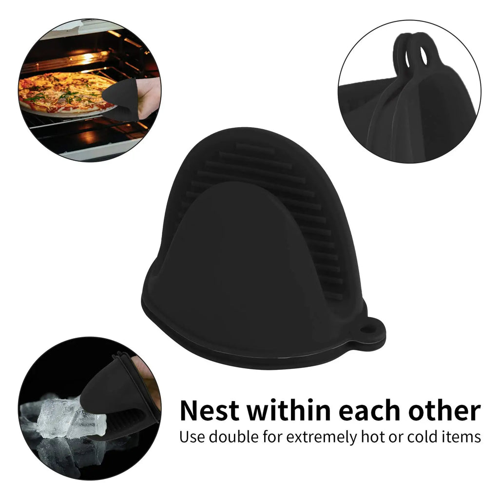 Silicone Heat Resistant Pinch Mitts | Anti Scalding Non Slip Oven Gloves for Cooking and Baking