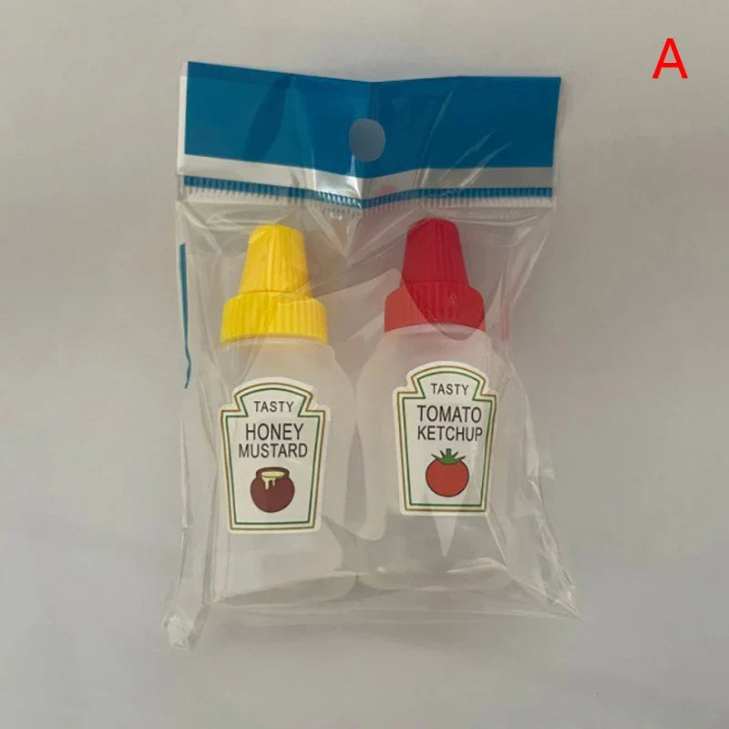 Mini Sauce Bottle Set | Portable Ketchup and Dressing Containers for Bento