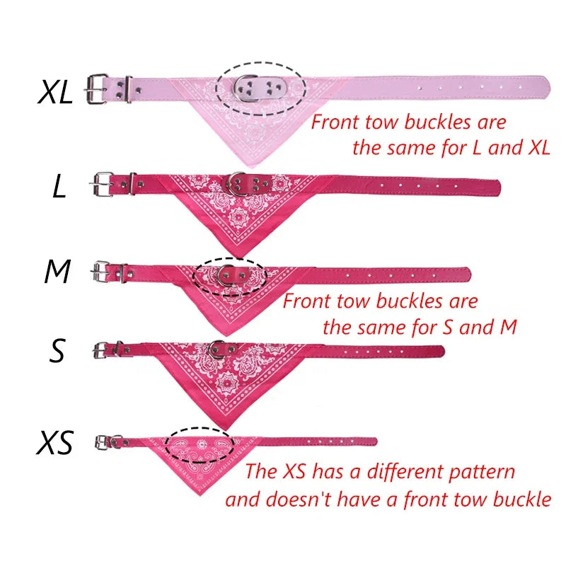 Adjustable PU Dog Cat Collar with Detachable Scarf | Pet Accessories for Small Medium Dogs and Cats