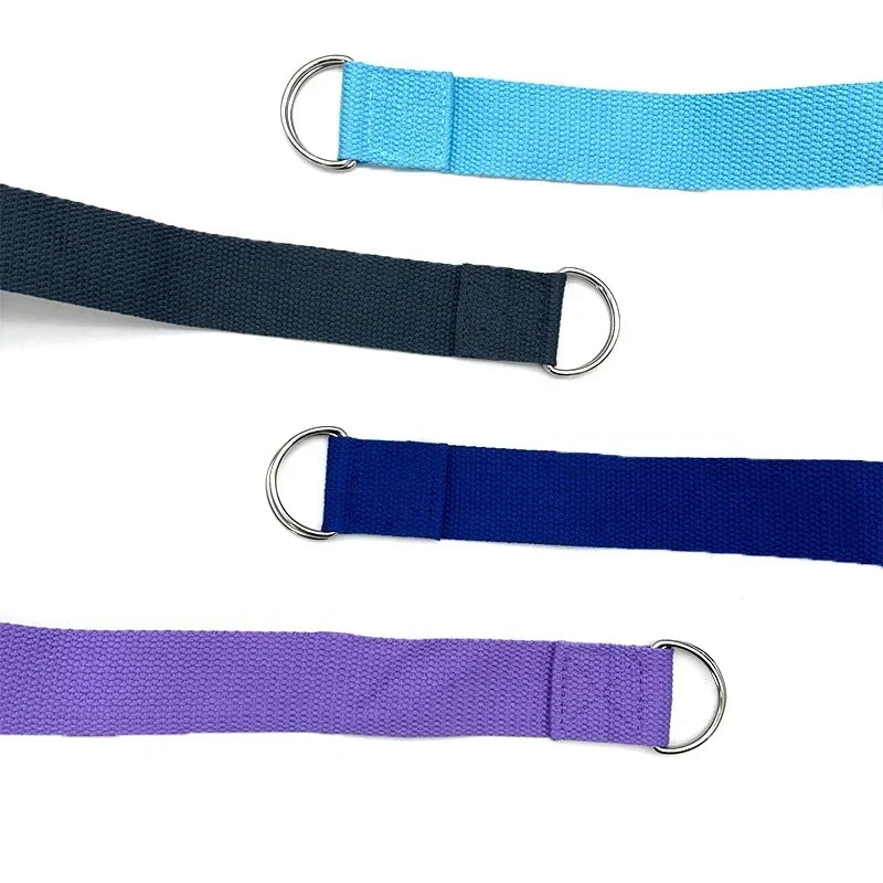 1.8m Cotton Yoga Strap with D-Ring Buckle | Adjustable Stretching Aid for Flexibility