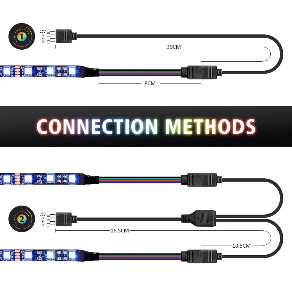 RGB Gaming LED Strip Light 1 to 2/3 Splitter Kit | For 12V Aura Sync Motherboard
