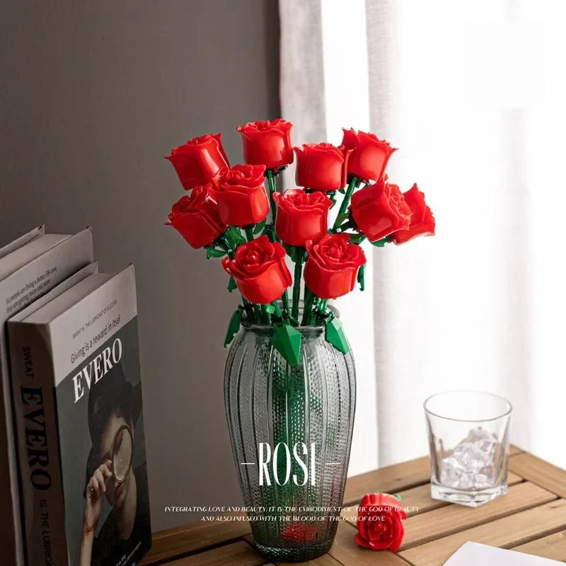 Eternal Flower Rose Building Block Set | Compatible Gift for Valentine's Day Teachers Day