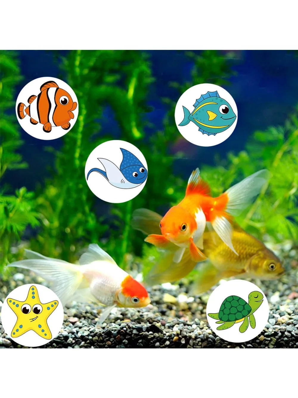 500 Cute Sea Animal Stickers for Kids Reward Labels | Encouragement Sticker Roll