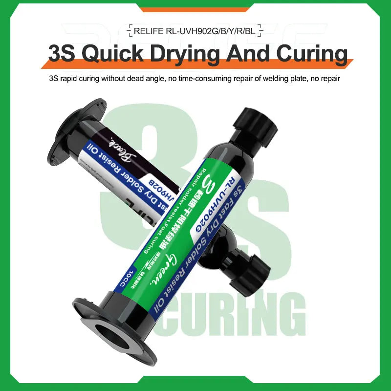 RELIFE RL-UVH902 3 Seconds Quick Drying Oil | UV Curing Solder Mask for PCB Repair