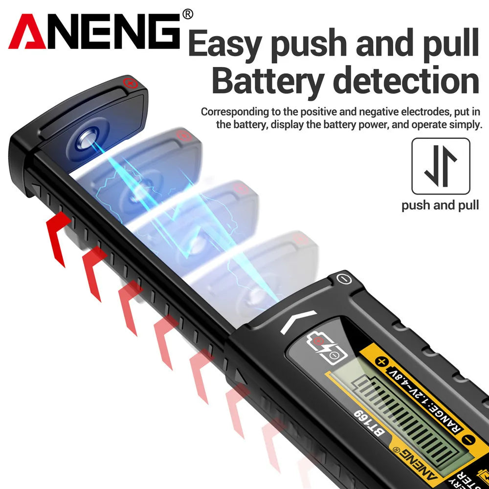 ANENG BT169 Battery Level Tester | Digital Display, No Power Required, Portable ABS Tester