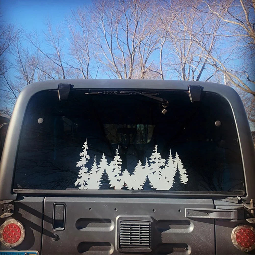 Mountain Forest Trees Vinyl Sticker Decal | Nature Adventure Wall Art for Car Laptop Window