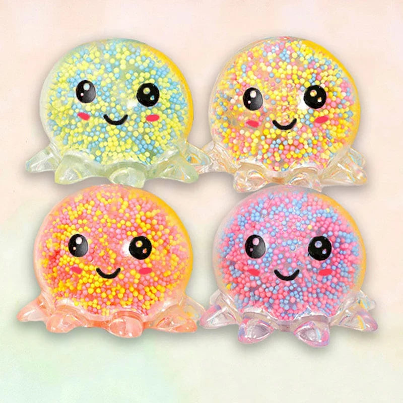 Glowing Squid Stress Toy | Glow in the Dark Squeeze Ball for Kids and Adults