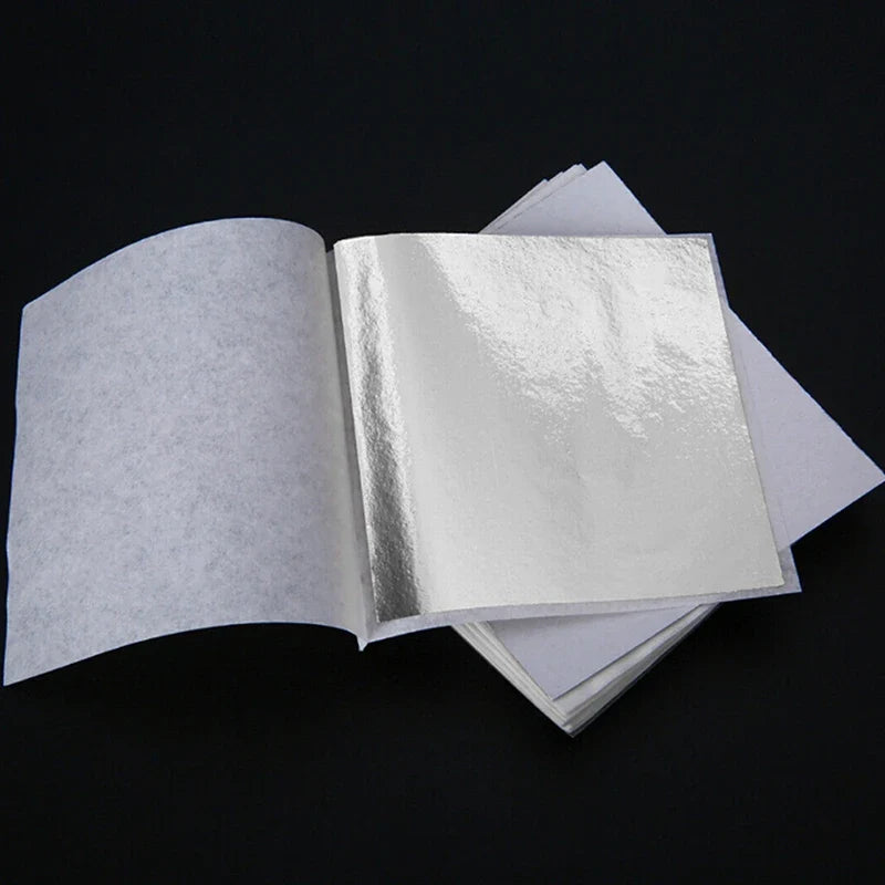 100 Sheets 24K Gold Foil Leaf for Gilding, Food Decor, and Craft | DIY Scrapbooking Supplies