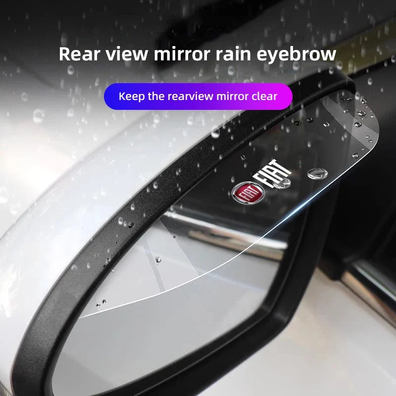 2Pcs Car Rearview Mirror Rain Shield Rain Eyebrow Cover for Fiat Abarth 500e Panda | Transparent