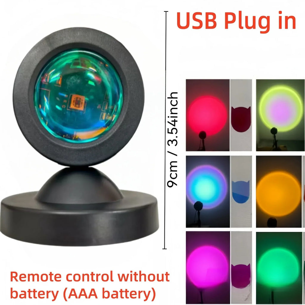 Sunset Projection Night Light with Remote | 16 Color RGB LED Mood Lamp