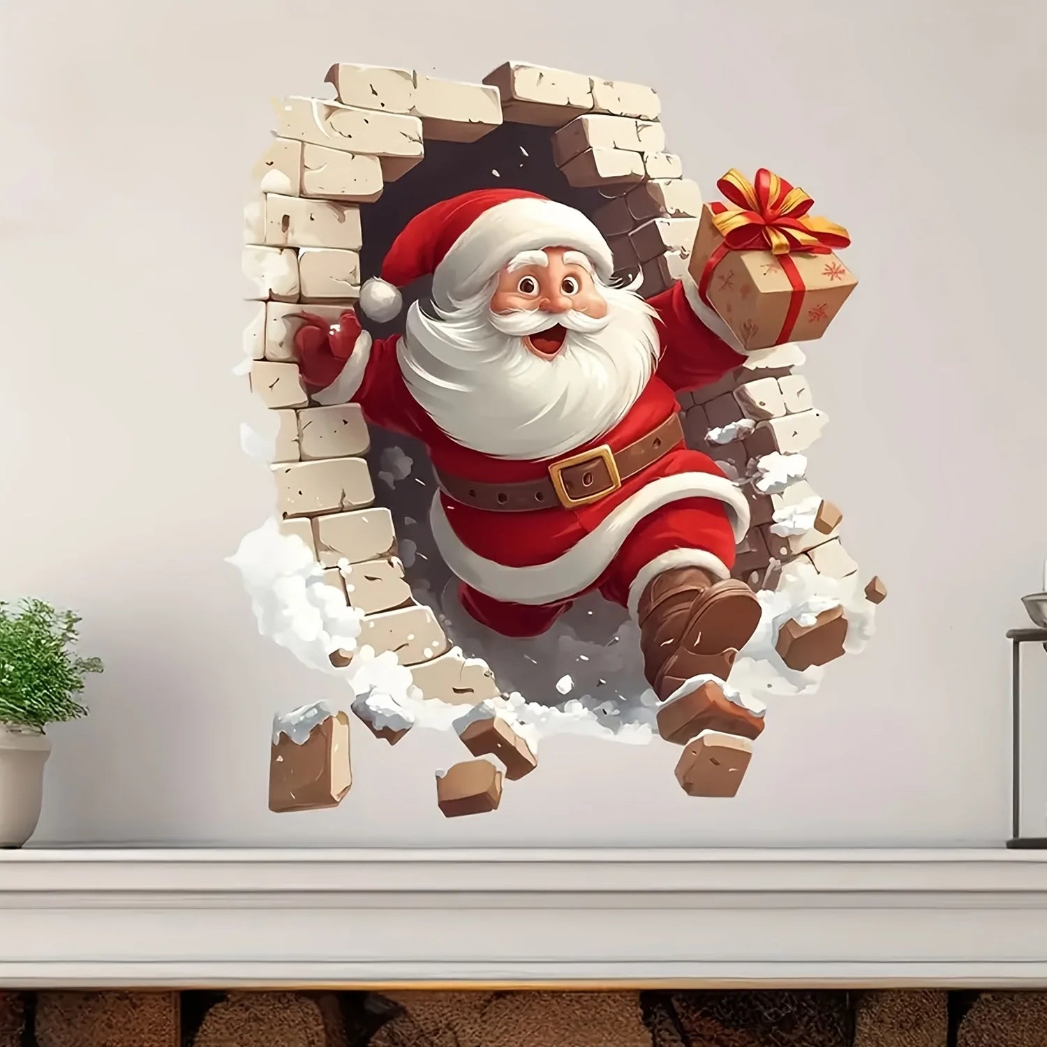 Santa Claus Wall Decal | Self-Adhesive Christmas Vinyl Sticker