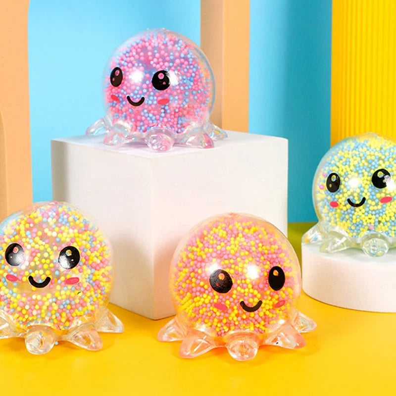 Squid Vent Ball Glow Stress Toy | Glowing Octopus Stress Relief Toy for Kids and Adults