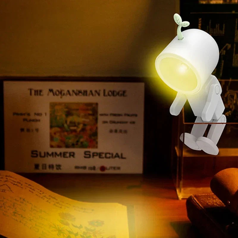 Creative Astronaut Magnetic Night Light | LED Mini Square Robot Desk Lamp