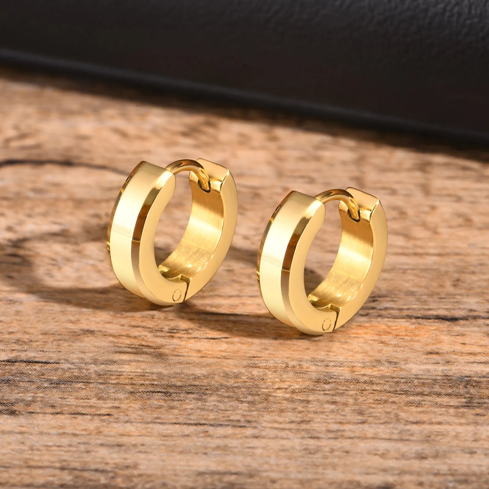 Men Hoop Earrings | Stainless Steel Small Huggies Earrings for Daily Wear