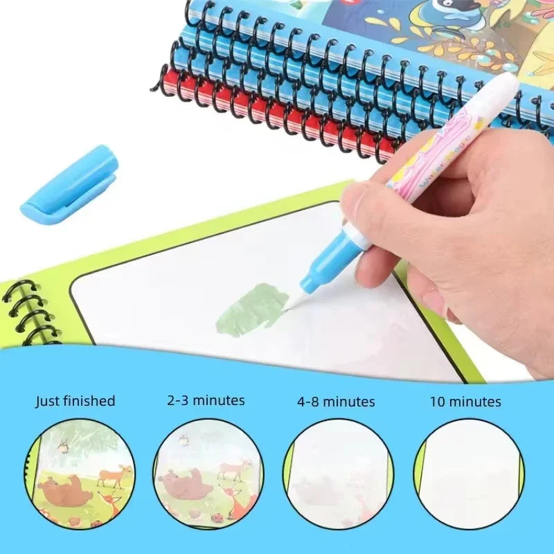Reusable Water Drawing Book for Kids | Mess-Free Magic Coloring Pad